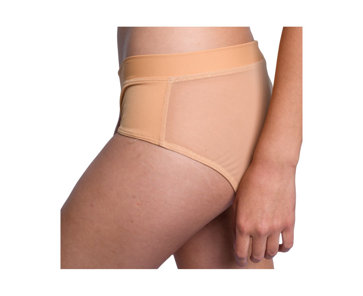 Women's Nude Shade Mesh Hipster Bikini Panty