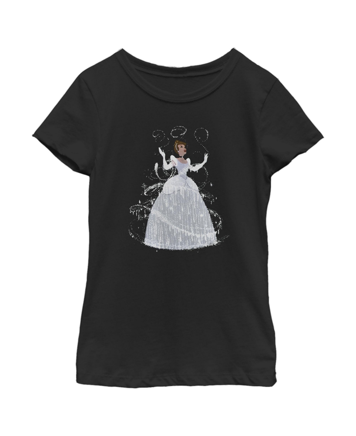 Disney Girl's Cinderella Magic Gown Scene Child T-shirt In Black
