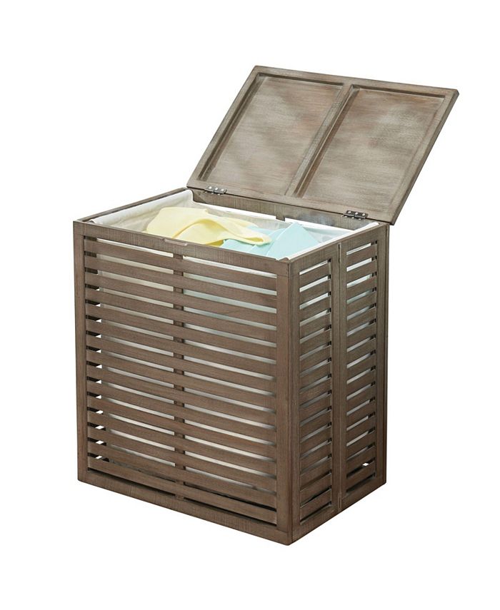 mDesign Bamboo Single Hamper Basket with Removable Liner - Macy's