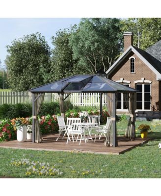 12' x 10' Hardtop Polycarbonate Gazebo Canopy with Top Vent,