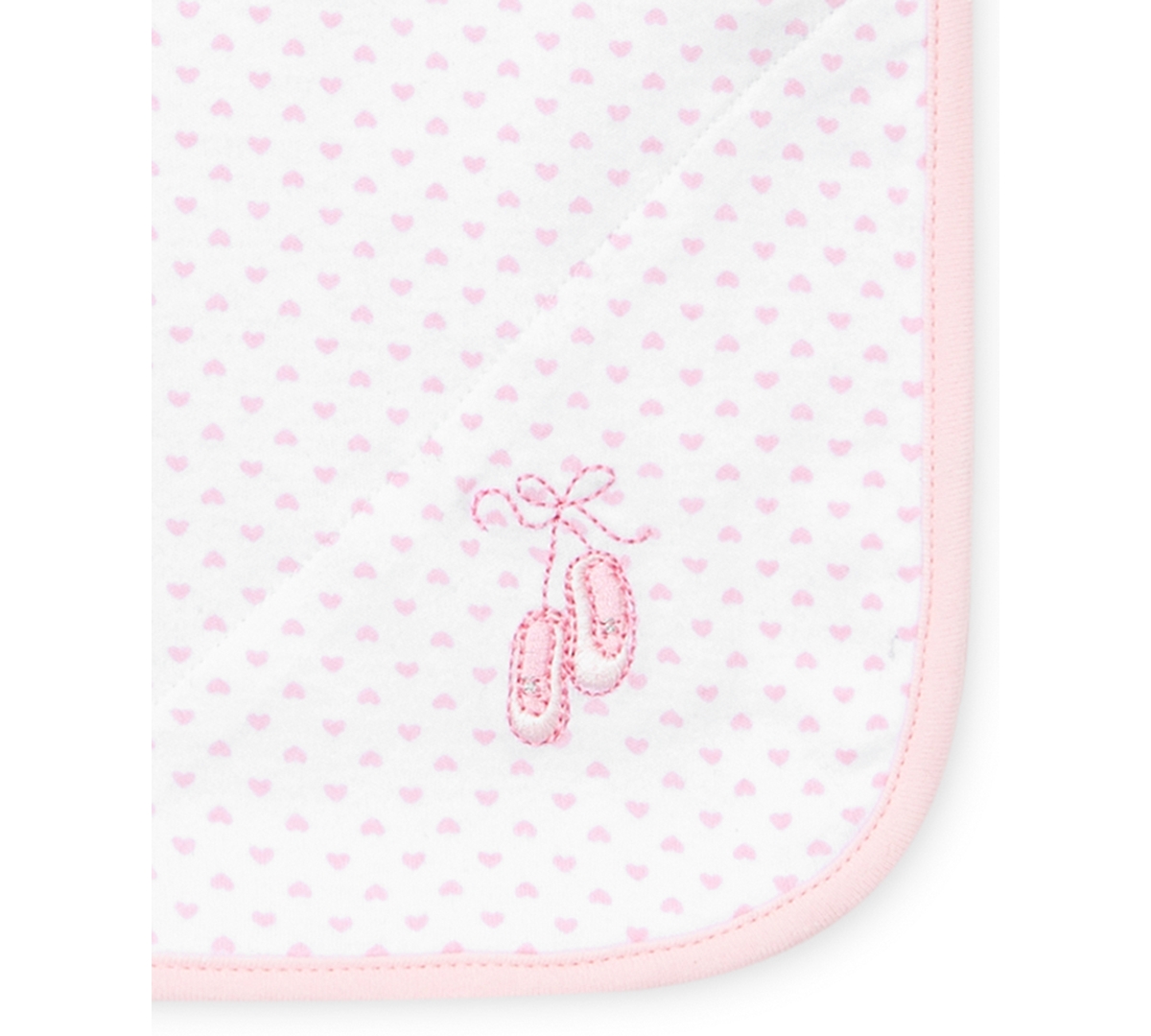 Shop Little Me Baby Girls Prima Ballerina With All Over Heart Print Blanket In White,pink