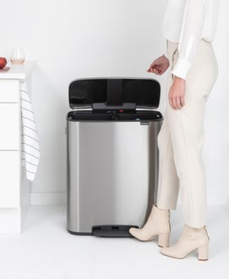 Bo Step on Dual Compartment Trash Can, 2 x 8 Gallon, 2 x 30 Liter