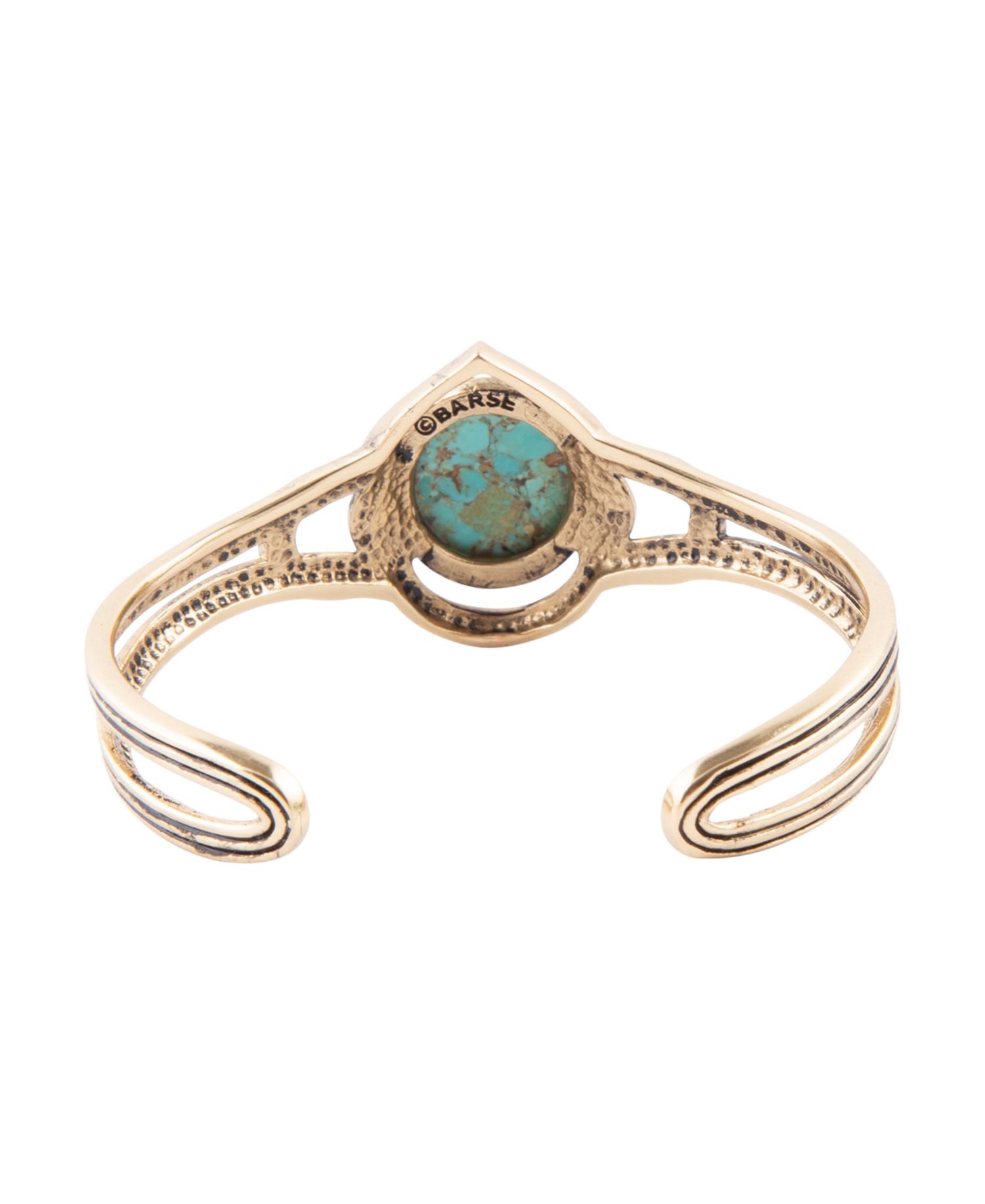 Phoenix Genuine Blue Turquoise Oval Cuff Bracelet