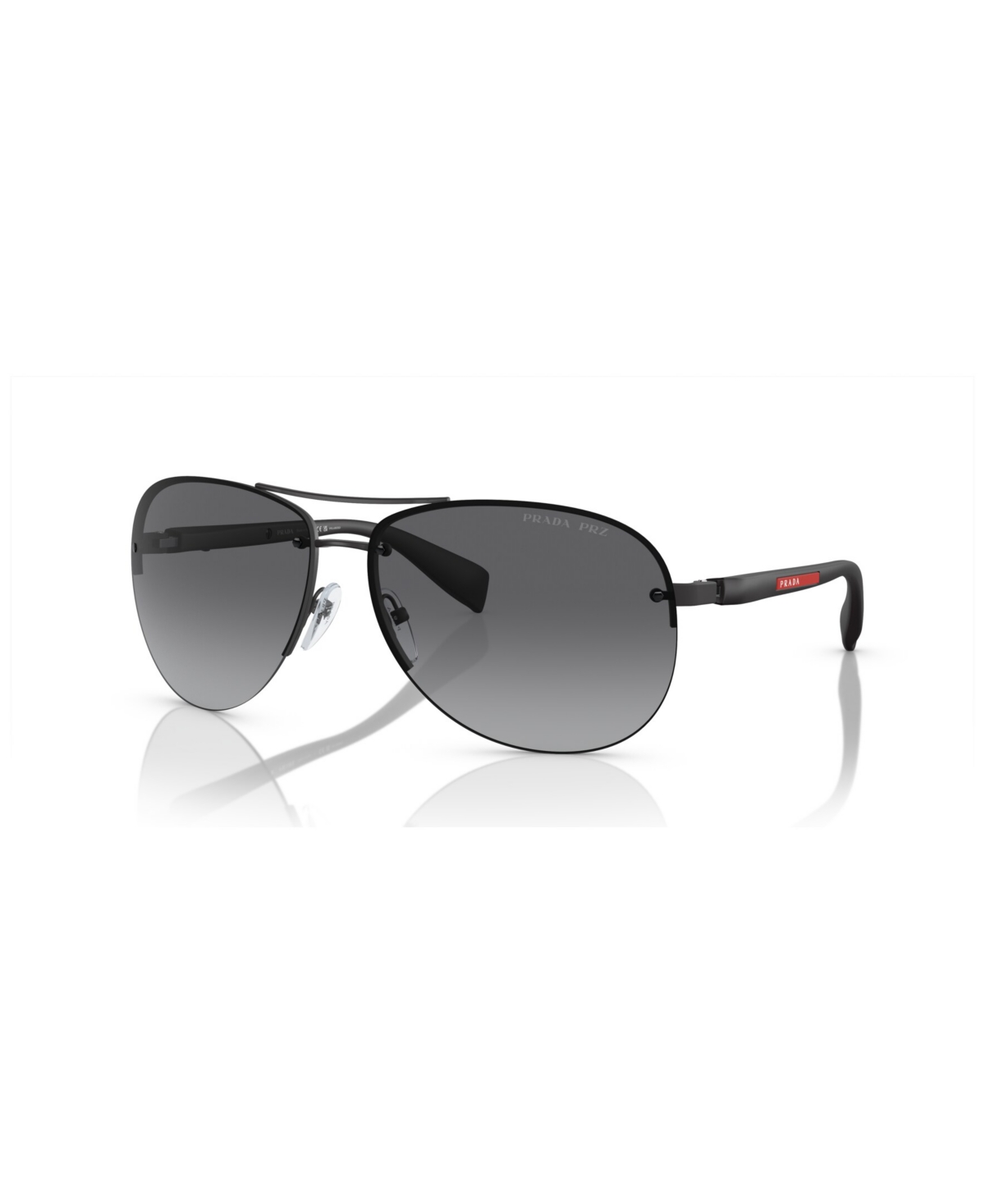 Prada Men's Polarized Sunglasses, Ps 56ms In Black Rubber