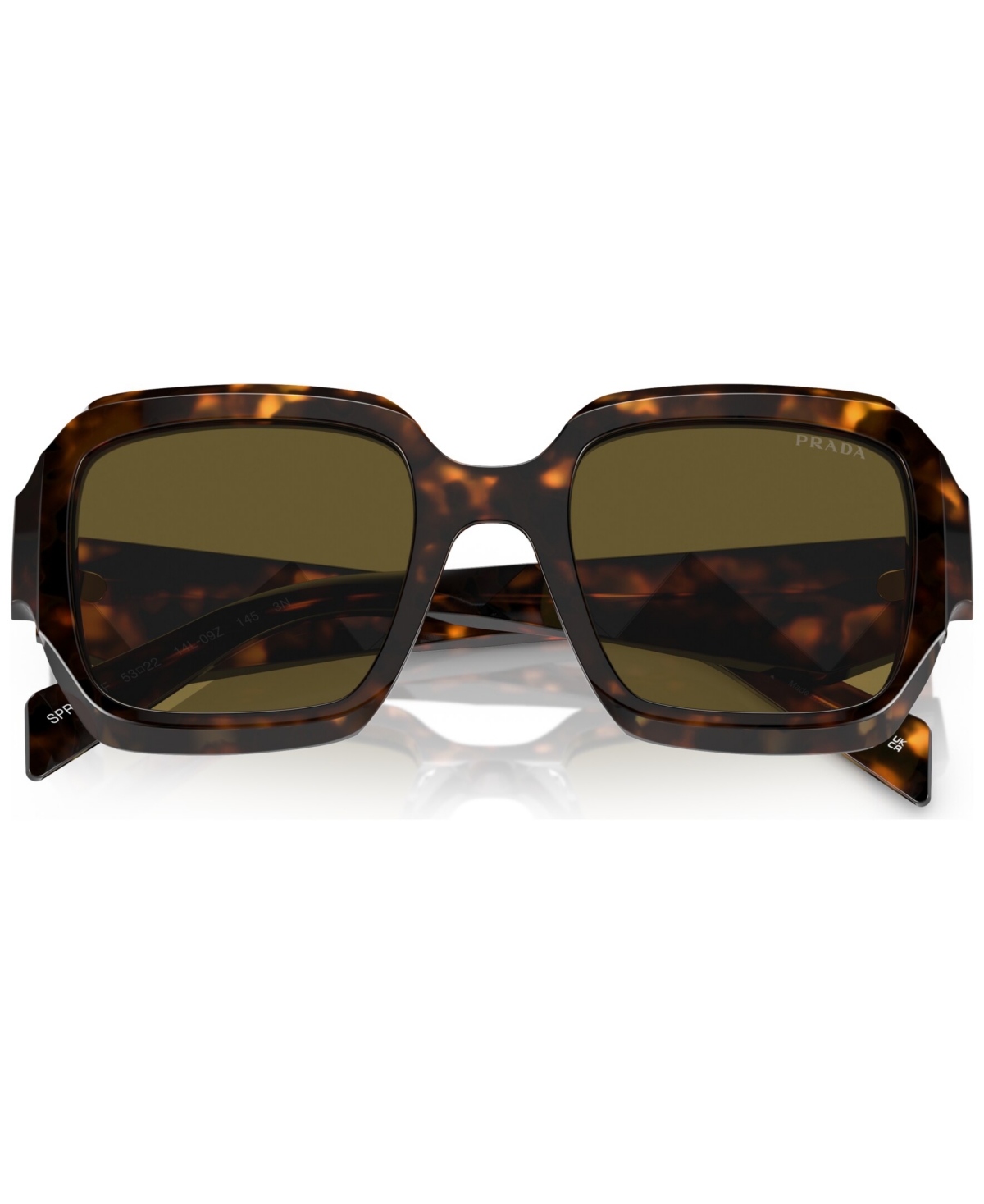 Shop Prada Women's Low Bridge Fit Sunglasses, Pr 28zsf In Sage,honey Tortoise