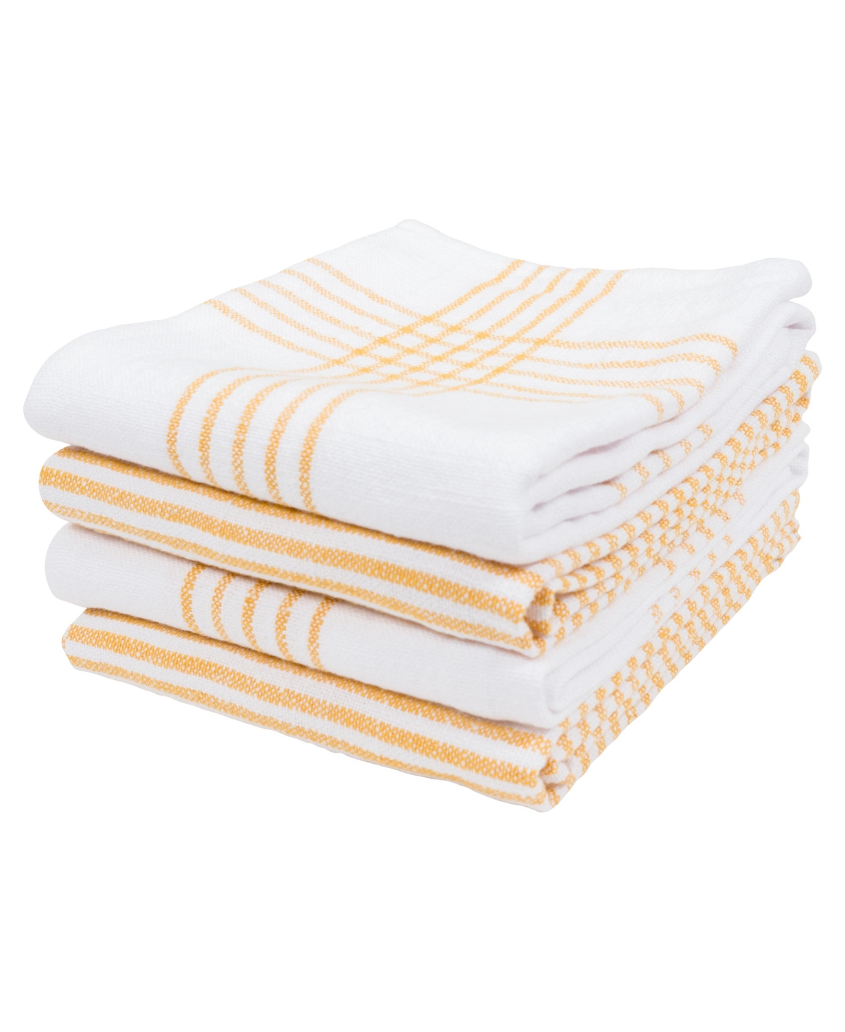 Monaco Cotton 4 Piece Kitchen Dish Towel, 18" x 28" - Ochre