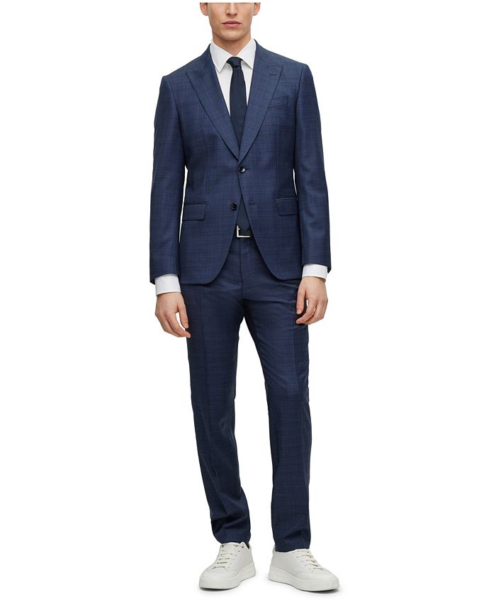 Hugo Boss Men's Patterned Two-Piece Slim-Fit Suit - Macy's