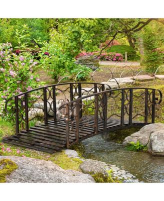 6' Garden Bridge with 660 lbs. Capacity Steel Pond Bridge,
