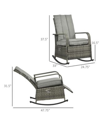 PE Rat Rocking Recliner with Footrest,