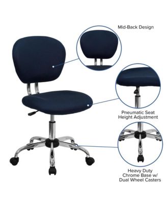 EMMA + OLIVER  Mid-Back Mesh, Padded, Chrome   Swivel, Ergonomic  Task Office Chair
