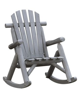 Outdoor Adirondack Style Wooden Rocking Chair, Small,