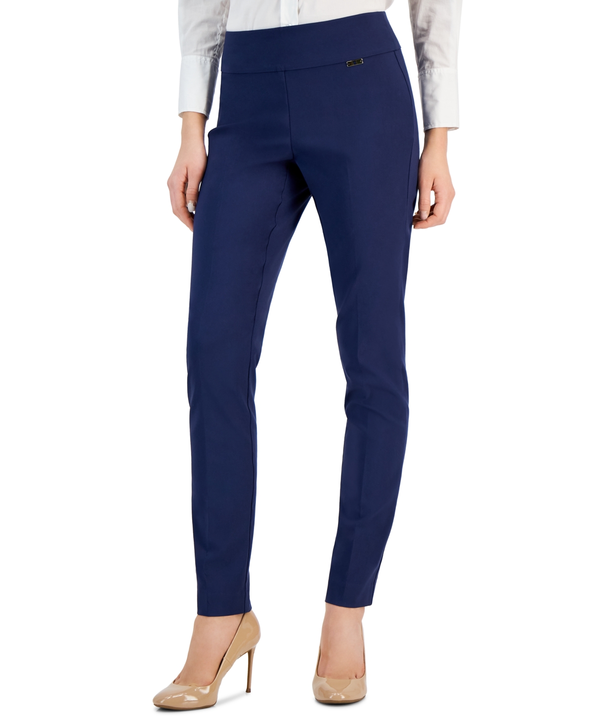 Inc International Concepts Women's Tummy-control Mid-rise Skinny Pants, Regular, Long & Short Lengths, Created For Macy's In Indigo Sea