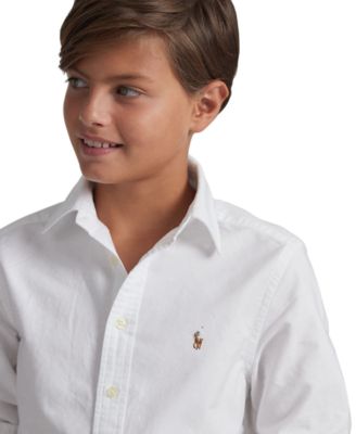 Big Boys Embroidered Pony Logo Cotton Oxford Shirt