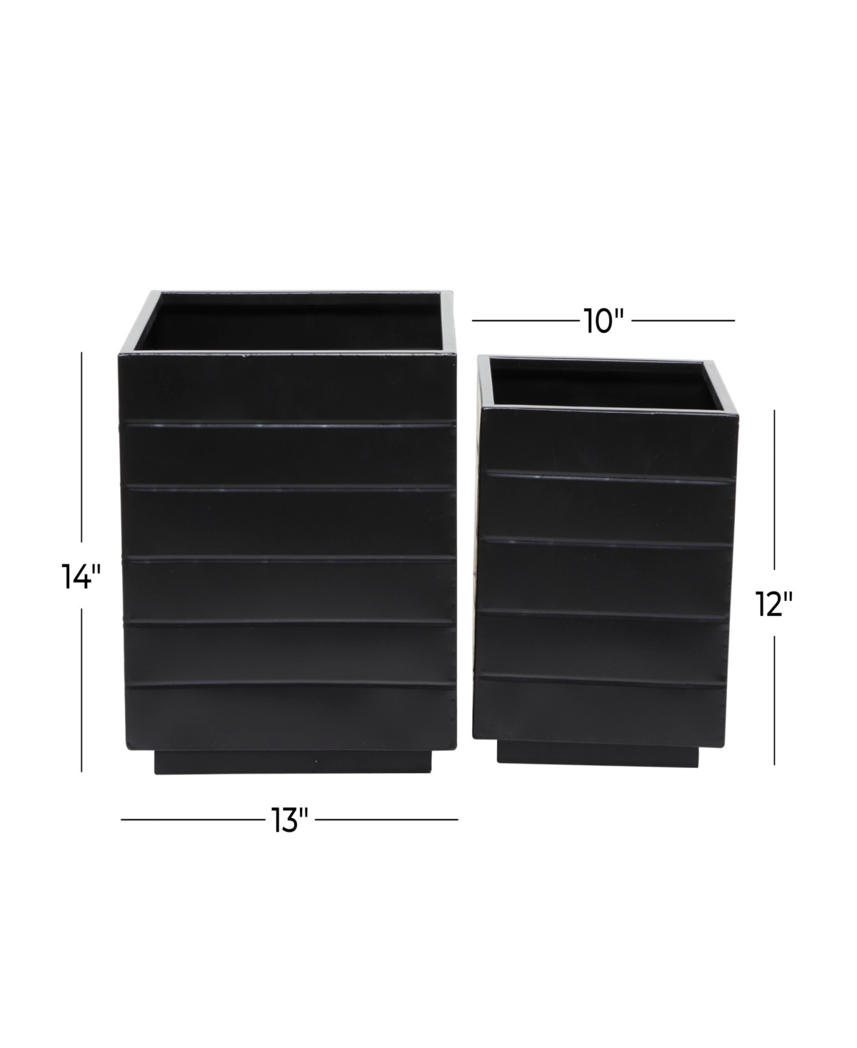 Cosmoliving Metal Indoor Outdoor Planter Set Of 2 In Black