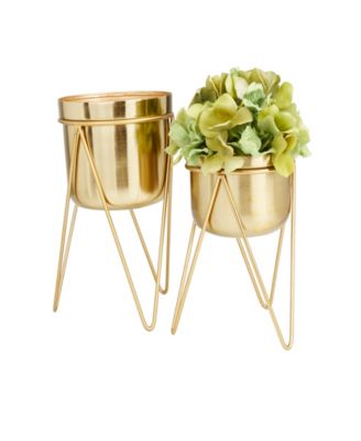 Metal Planter with Removable Stand Set of 2