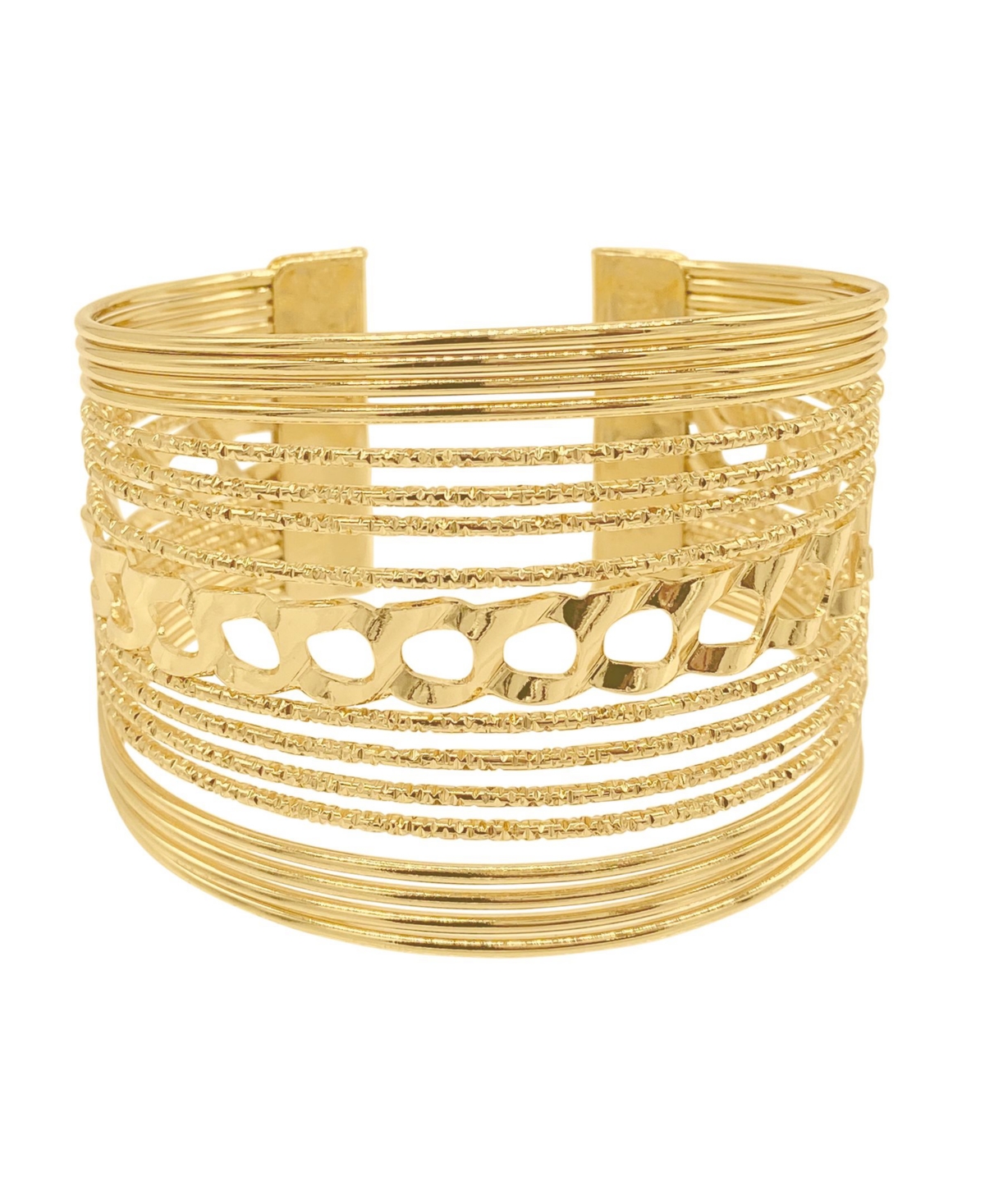 Adornia 14k Gold Plated Multi Strand Cuff Bracelet