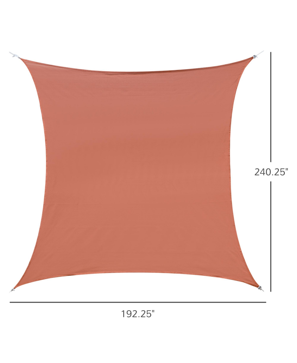 Outsunny Rectangle Sun Sail Shade Canopy Shade Sail Cloth for Outdoor Patio Deck Yard,- Brick red