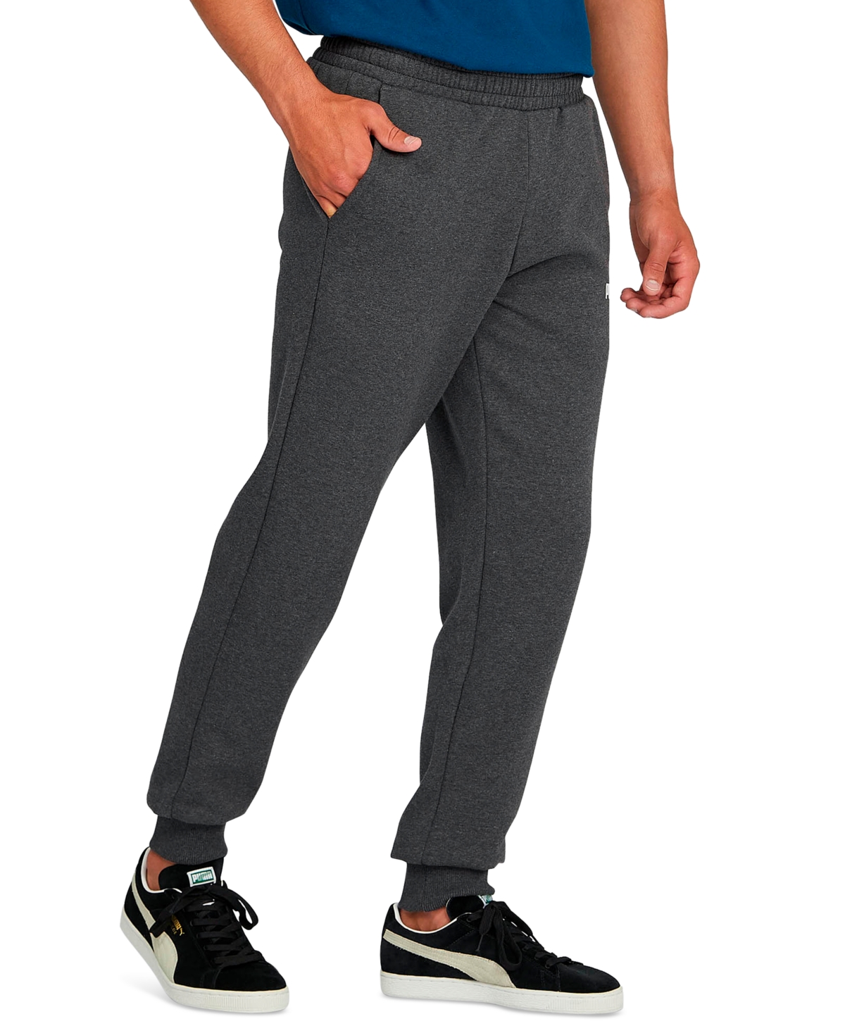 Puma Men's Ess Logo Jogger Pants In Dark Gray Heather