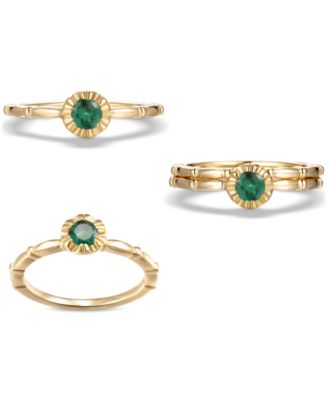 2-Pc. Set Ruby Bridal Set (1/3 ct. t.w.) in 14k Gold-Plated Sterling Silver (Also in Emerald & Sapphire)