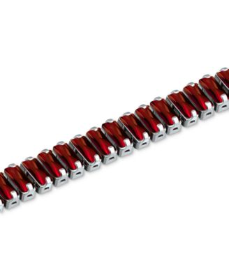 Cubic Zirconia Baguette Tennis Bracelet in Sterling Silver