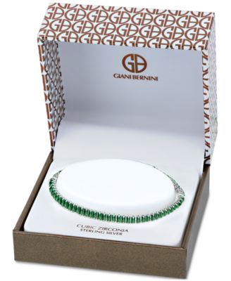 Cubic Zirconia Baguette Tennis Bracelet in Sterling Silver