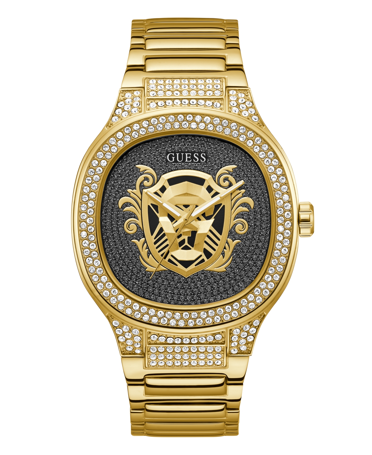 Guess Men's Analog Gold-tone Stainless Steel Watch 45mm In Gold Tone