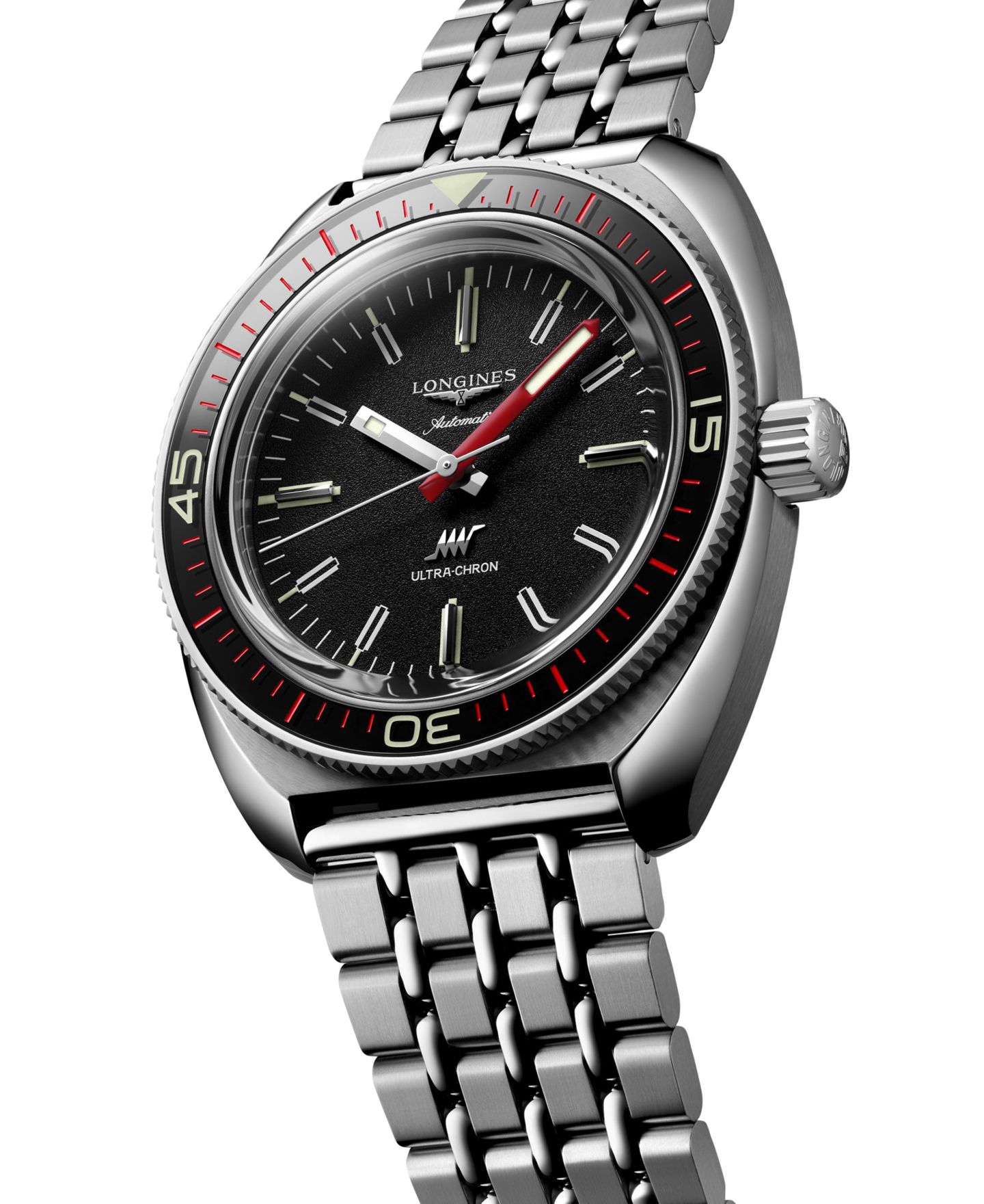 Мужские часы Longines Swiss Automatic Ultra-Chron Stainless Steel Bracelet Watch 43mm — фото 3