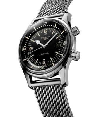 Men's Swiss Automatic Legend Diver Stainless Steel Mesh Bracelet Watch 42mm