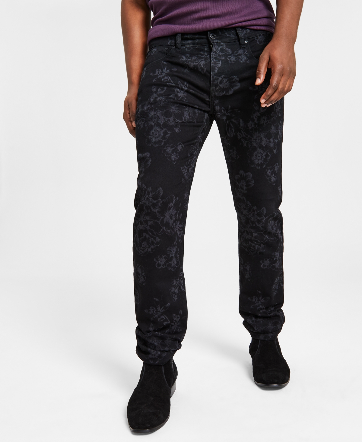 Inc International Concepts Men's All-over Floral Jeans, Created For Macy's In Floral Print