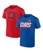 Men’s Mitchell & Ness Chicago Cubs Legend Slub Henley Red and Royal  Baseball Shirt