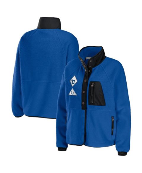 Женские куртки WEAR by Erin Andrews Women's Royal Indianapolis Colts Polar Fleece Raglan Full-Snap Jacket