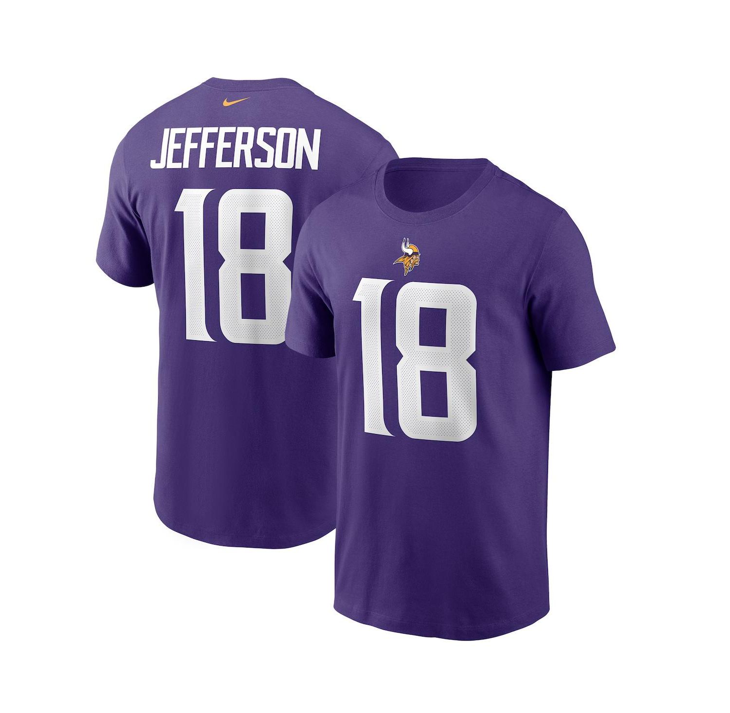 Men's Justin Jefferson Purple Minnesota Vikings Player Name and Number T-shirt