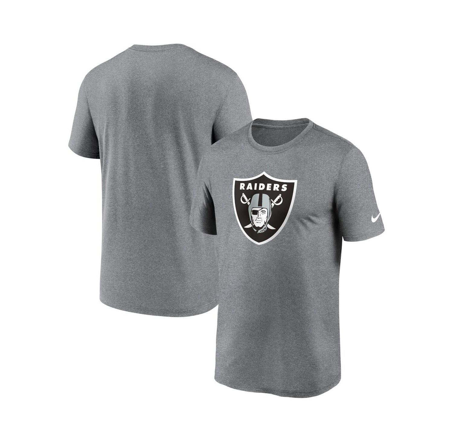 Men's Heather Charcoal Las Vegas Raiders Legend Logo Performance T-shirt