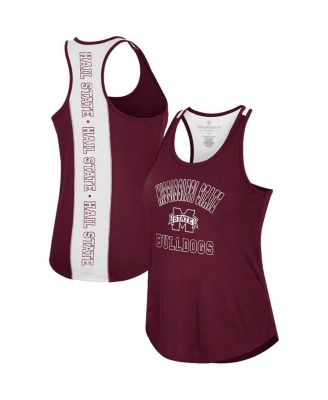 Women's Maroon Mississippi State Bulldogs 10 Days Racerback Scoop Neck Tank Top