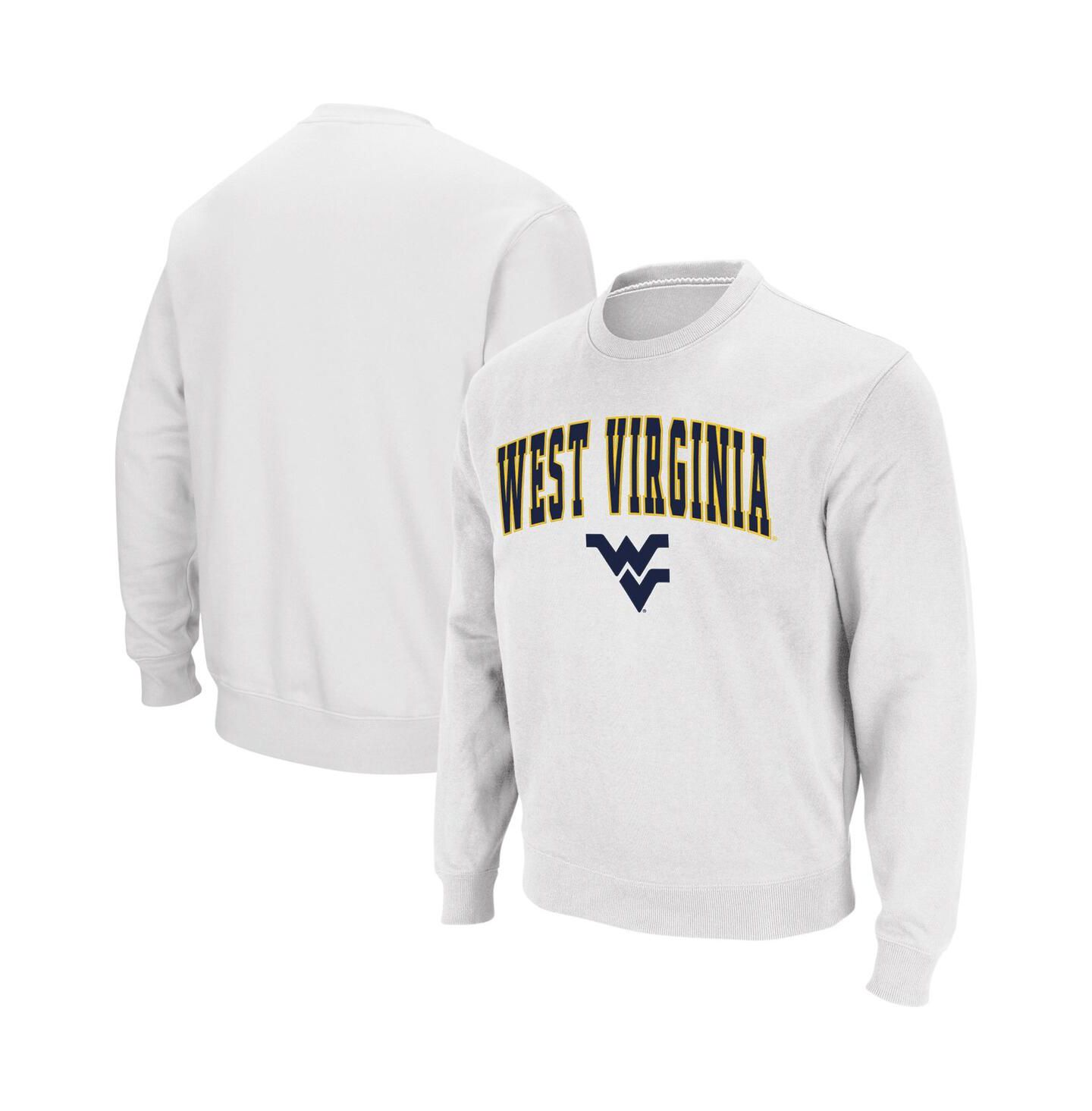 Мужская толстовка Colosseum West Virginia Mountaineers Arch and Logo Crew Neck, цвет: Меланжевый серый — фото 5