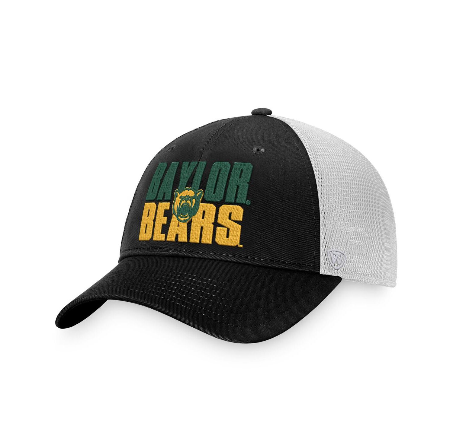 Men's Black, White Baylor Bears Stockpile Trucker Snapback Hat
