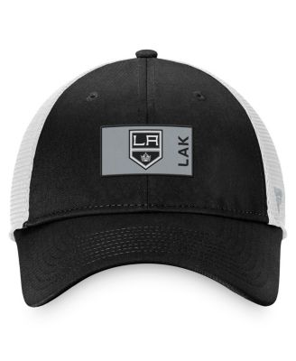 Men's Black, White Los Angeles Kings Authentic Pro Rink Trucker Snapback Hat