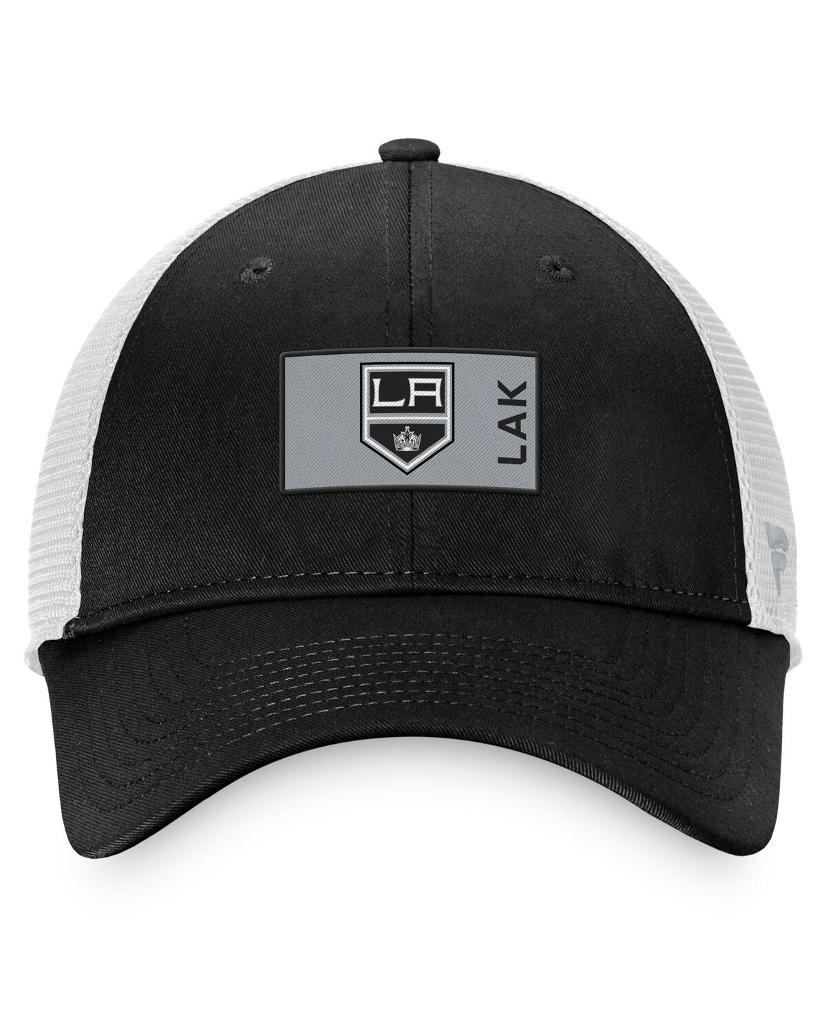 Fanatics Branded Black/white Los Angeles Kings Authentic Pro Rink Trucker Snapback Hat In Black,white