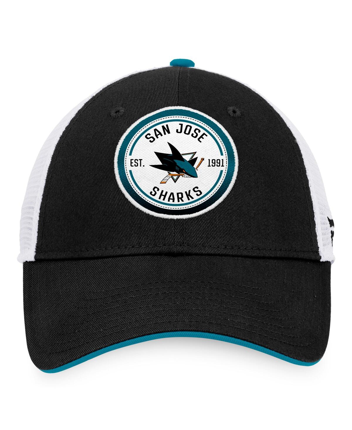 Fanatics Branded  Black/white San Jose Sharks Iconic Gradient Trucker Snapback Hat In Black,white