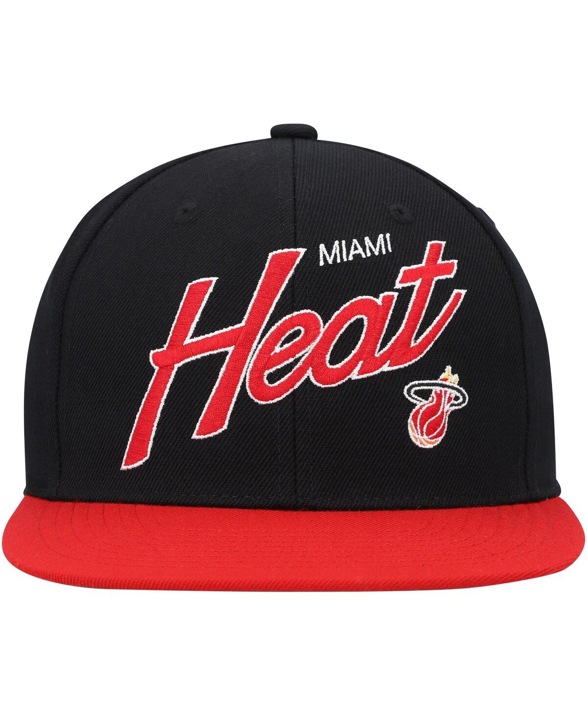 Men's Mitchell & NessMiami Heat Team Script 2.0 Fitted Hat - Black