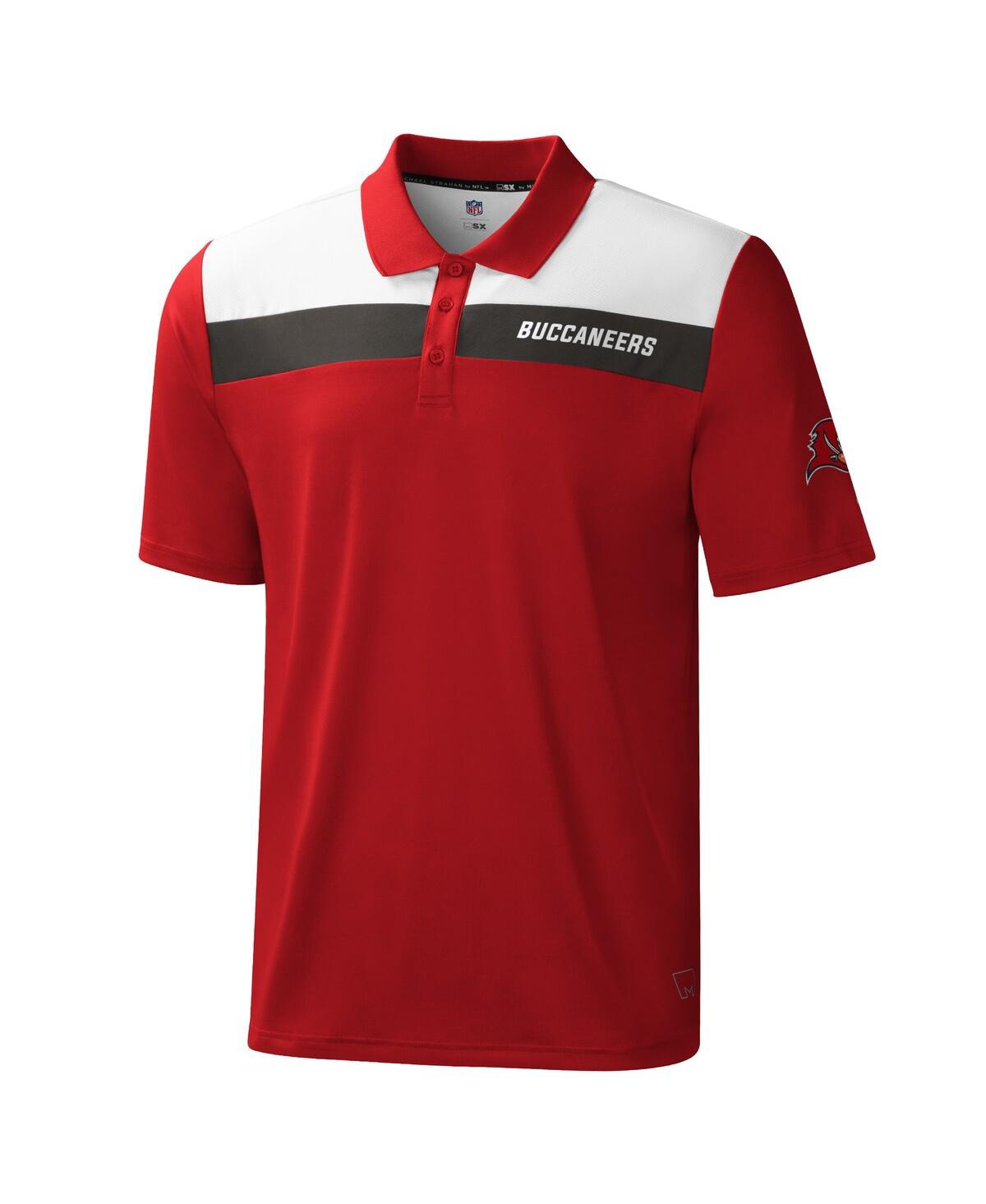 Shop Msx By Michael Strahan Men's  Red Tampa Bay Buccaneers Warrior Color Blocked Polo Shirt