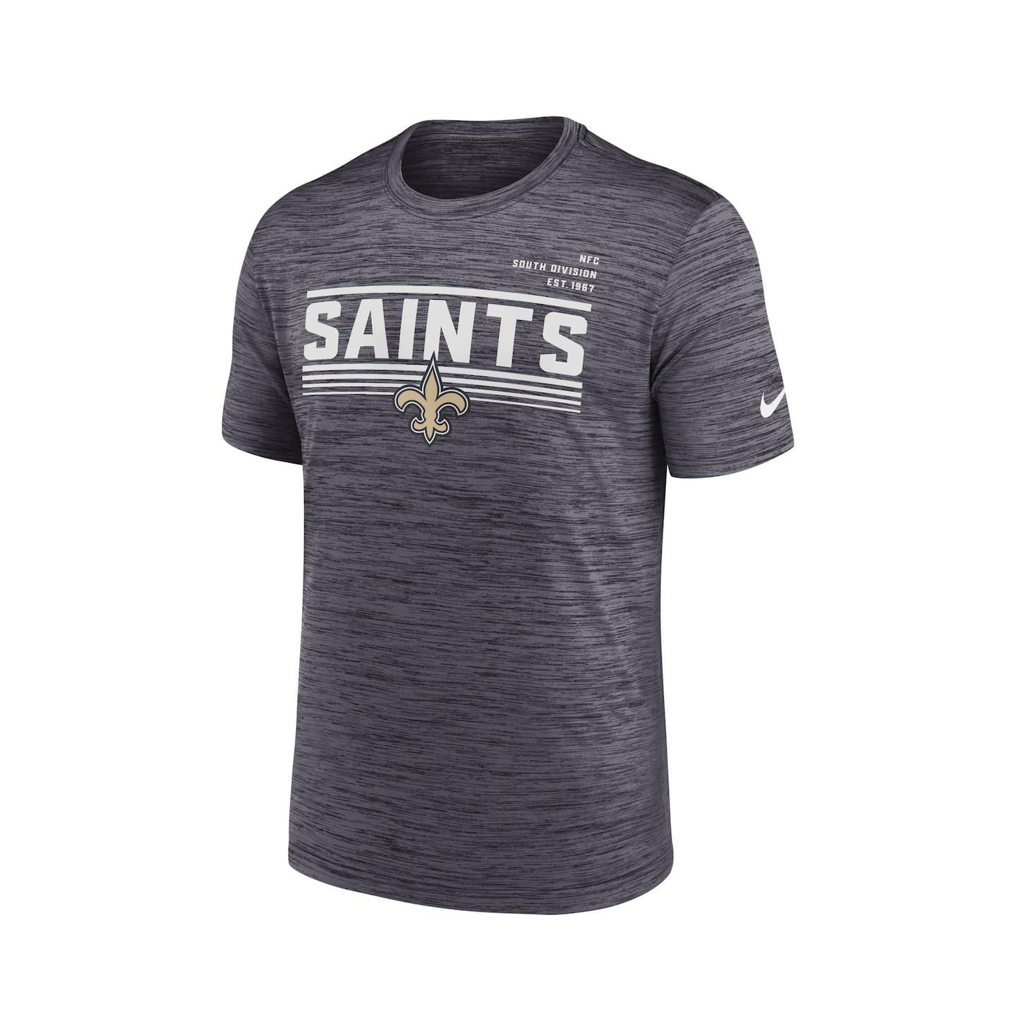 Мужская футболка Nike Anthracite New Orleans Saints Yardline Velocity Performance — фото 3