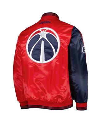 Men's Navy, Red Washington Wizards Fast Break Satin Full-Snap Jacket