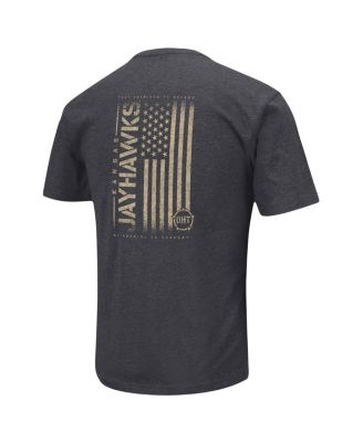 Men's Heather Black Kansas Jayhawks Big and Tall OHT Military-Inspired Appreciation Playbook T-shirt