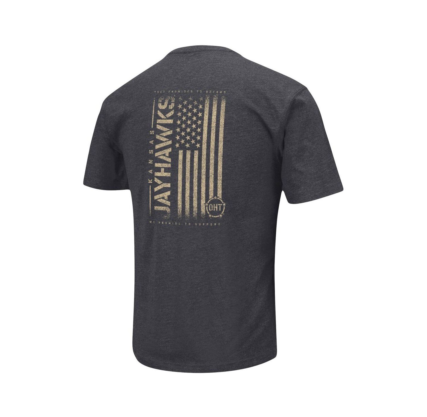 Men's Heather Black Kansas Jayhawks Big and Tall OHT Military-Inspired Appreciation Playbook T-shirt