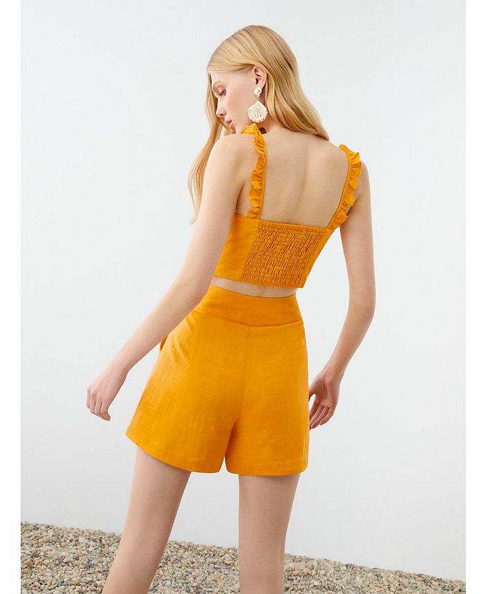 NOCTURNE Women's Ruffled Crop Top & Reviews Tops Women Macy's