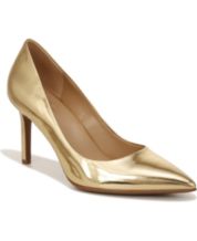 Gold pumps top 2 inch heel