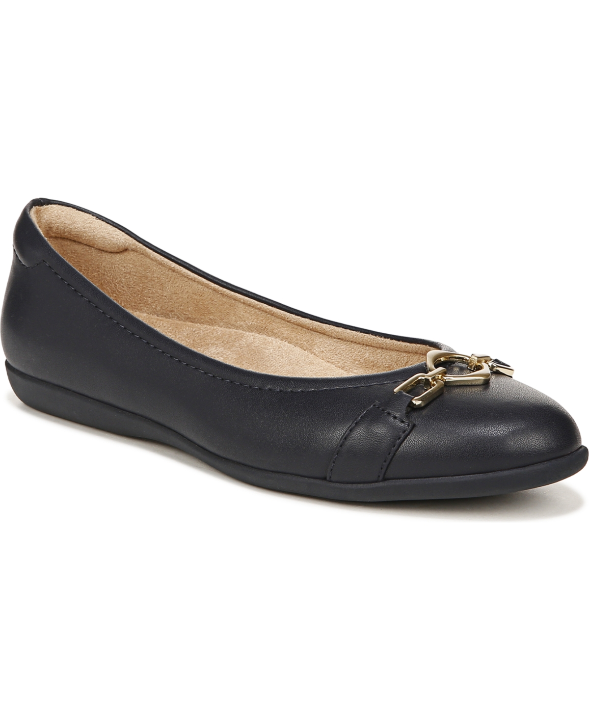 Shop Naturalizer Vivienne-o Flats In French Navy Faux Leather