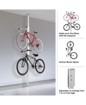 Bike Rack - Adjustable Aluminum Bicycle Hanger for 2 Bikes - Floor to Ceiling Tension Mount Bike Storage or Display - Extends from 7-11ft by RAD Cycle