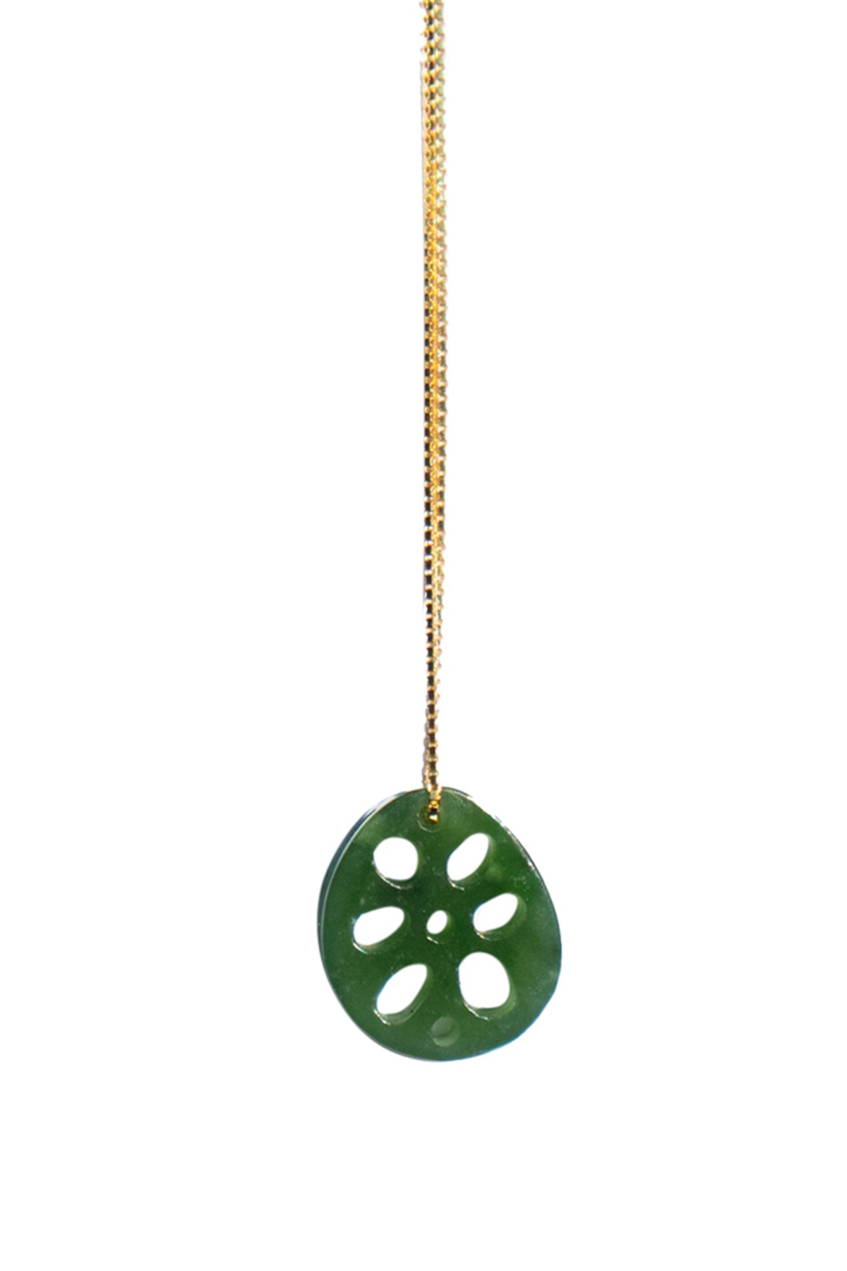 Lotus root - Jade pendant necklace - Green